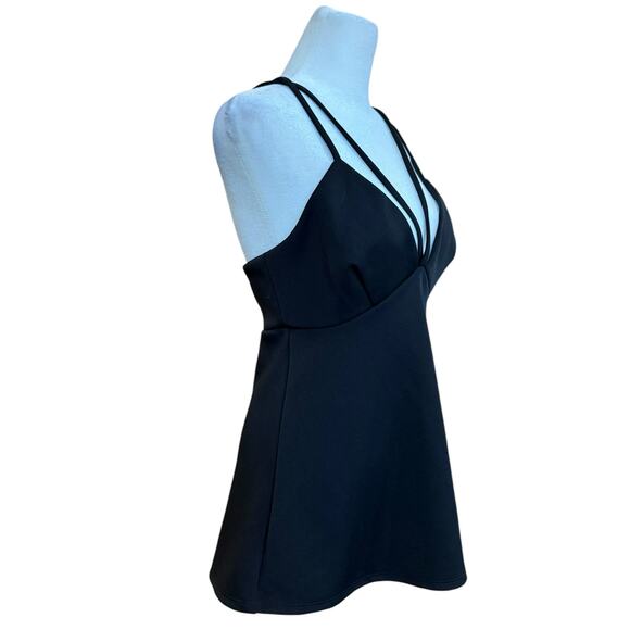 Express Babydoll Top Women Small Black Straps Fairy Grunge Y2K Flowy Stretch New - Picture 6 of 8